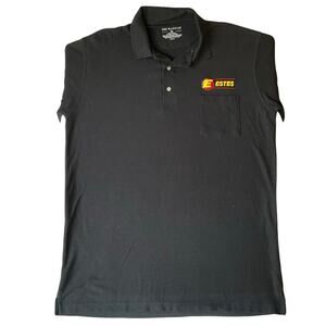 Doc & Amelia Men Polo Shirt Size XL Black ShortSleeve Estes